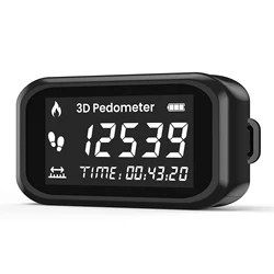 Enhanced Fitness Tracker with LCD Display and Rechargeable Step Counter (Black)