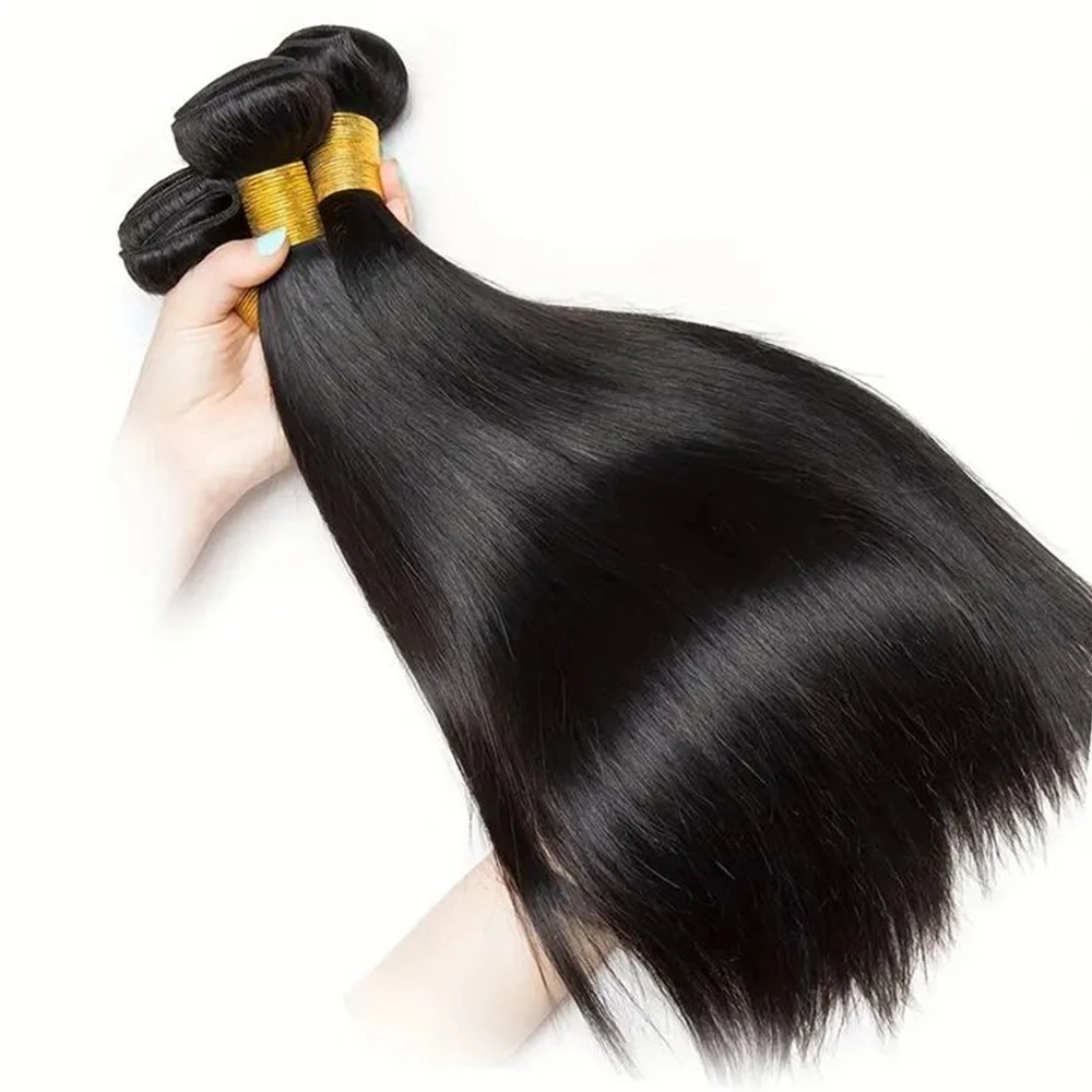 NABI 8-34 inches Hair Bundles for Weaving Human Remy Hair Extension Bundle Straight Bundles with Weft For Black Woman