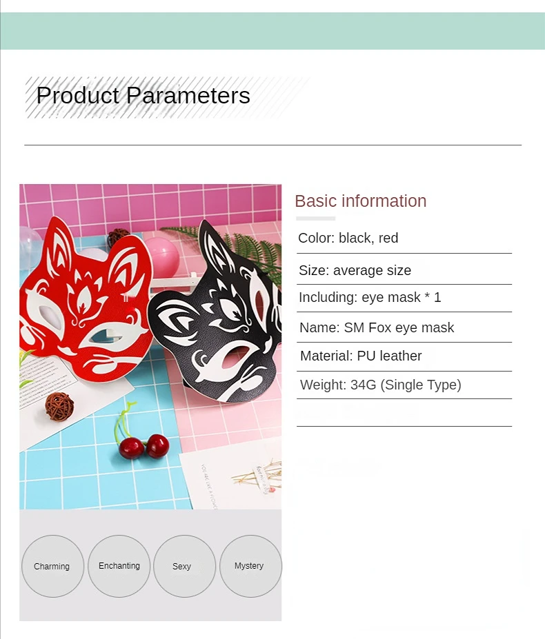 Fox Eye Sm Role Play Mask Leather Accessory For Adults_voghion.com