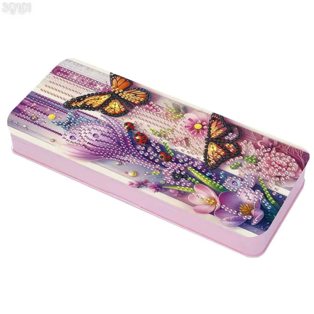 다이아몬드 그림 연필 케이스 다이아몬드 그림 연필 상자 미적 다이아몬드 아트 펜 홀더 다이아몬드 그림 편지지 케이스