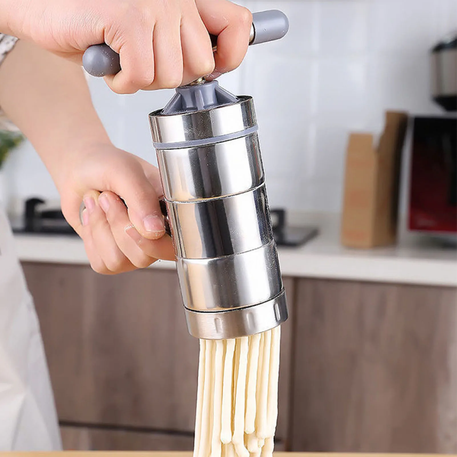 5 Molds Stainless Steel Manual Noodle Maker Manual Dough Press Pasta Maker Machine For Fresh Homemade Lasagne Noodles