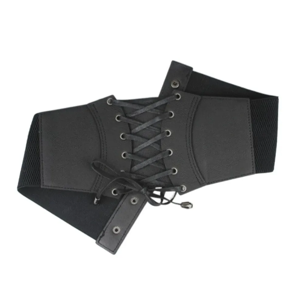 PU-Leder-Taillengürtel, elastischer, schlankmachender Taillengürtel, breiter Gürtel, Western-Cowboy-Gürtel, einfarbige Gürtel für Damen – Detail 7