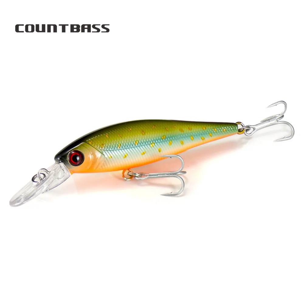 Señuelo flotante Minnow Countbass Wobblers para pesca, señuelo de pesca de buceo, profundidad de 9,6-1,2 m, señuelo duro, 78mm, 1,5g