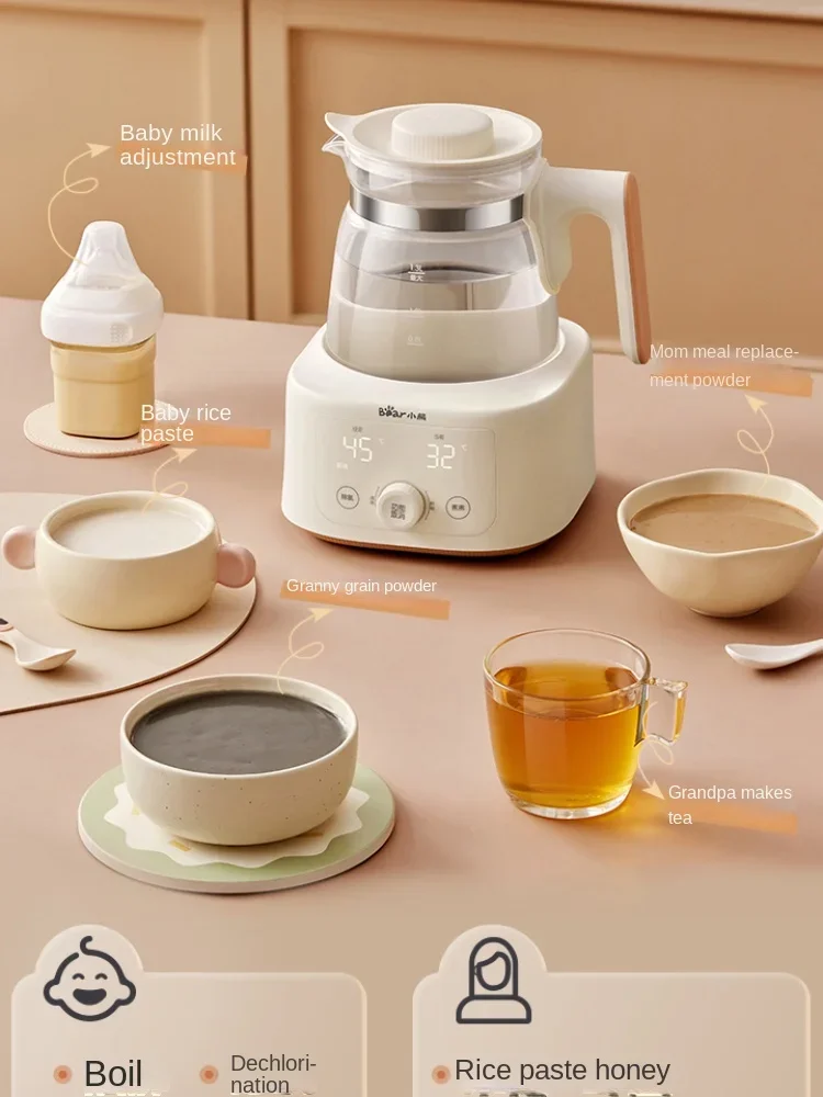 Bear Electric Kettles Full Glass Constant Temperature Kettle Warm Milk Special Milk Modulator Kettle Kitchen Appliances 2