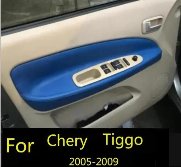 

Для Chery Tiggo 2006 2007 2008 -2009 подлокотник из микрофибры для передней/задней панели двери кожаный чехол Защитная отделка с крепежными фитингами