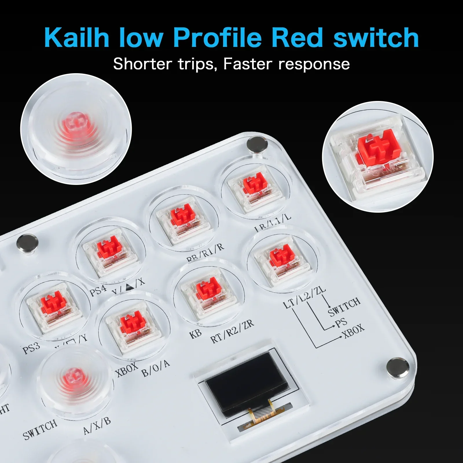 Stickless Arcade Stick 12Keys All-Button Mini Fighting Game Arcade Stick Leverless Controller Fight Sticks for PS3/PS4/PC/Switch