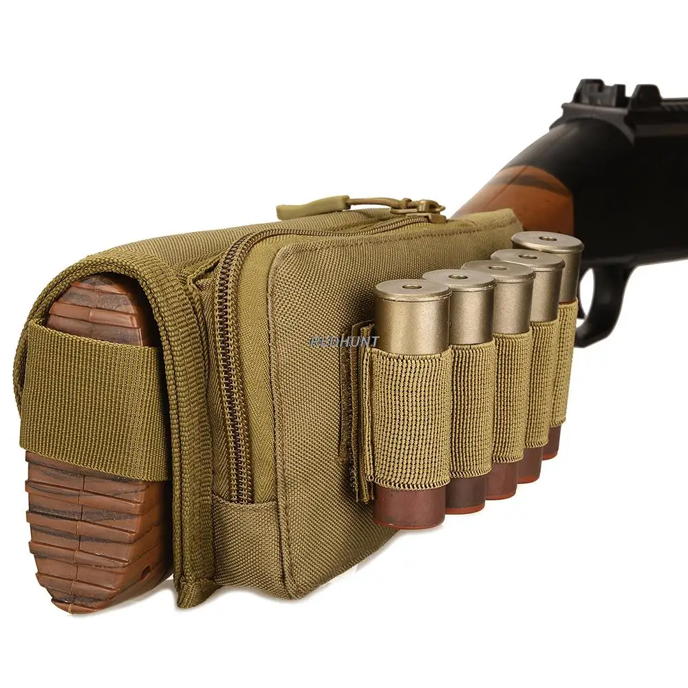 

Tactical Rifle Shotgun Buttstock Cheek Rest 12 20 Gauge 5/7 Round Ammo Shell Nylon Stick Magazine Pouch Holder Bandolier