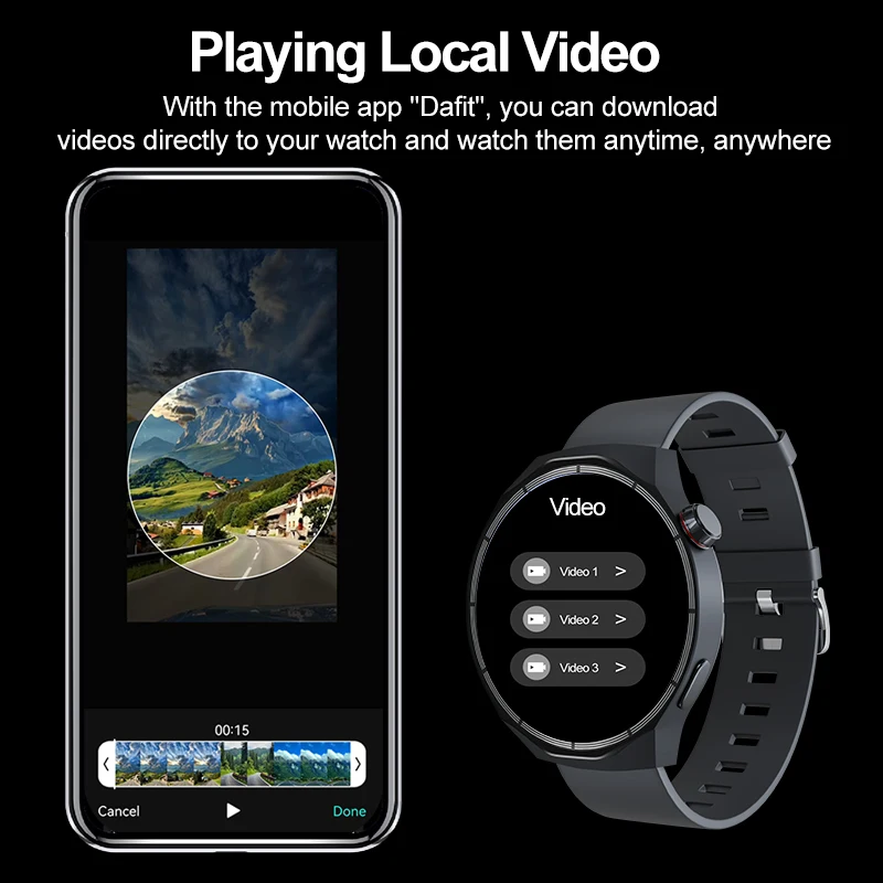 Smart watch HT30 Smart Watch 1.73" AMOLED Screen 2GB ROM Video Dials NFC Heart Rate Sleep Monitor Sport Watches Men