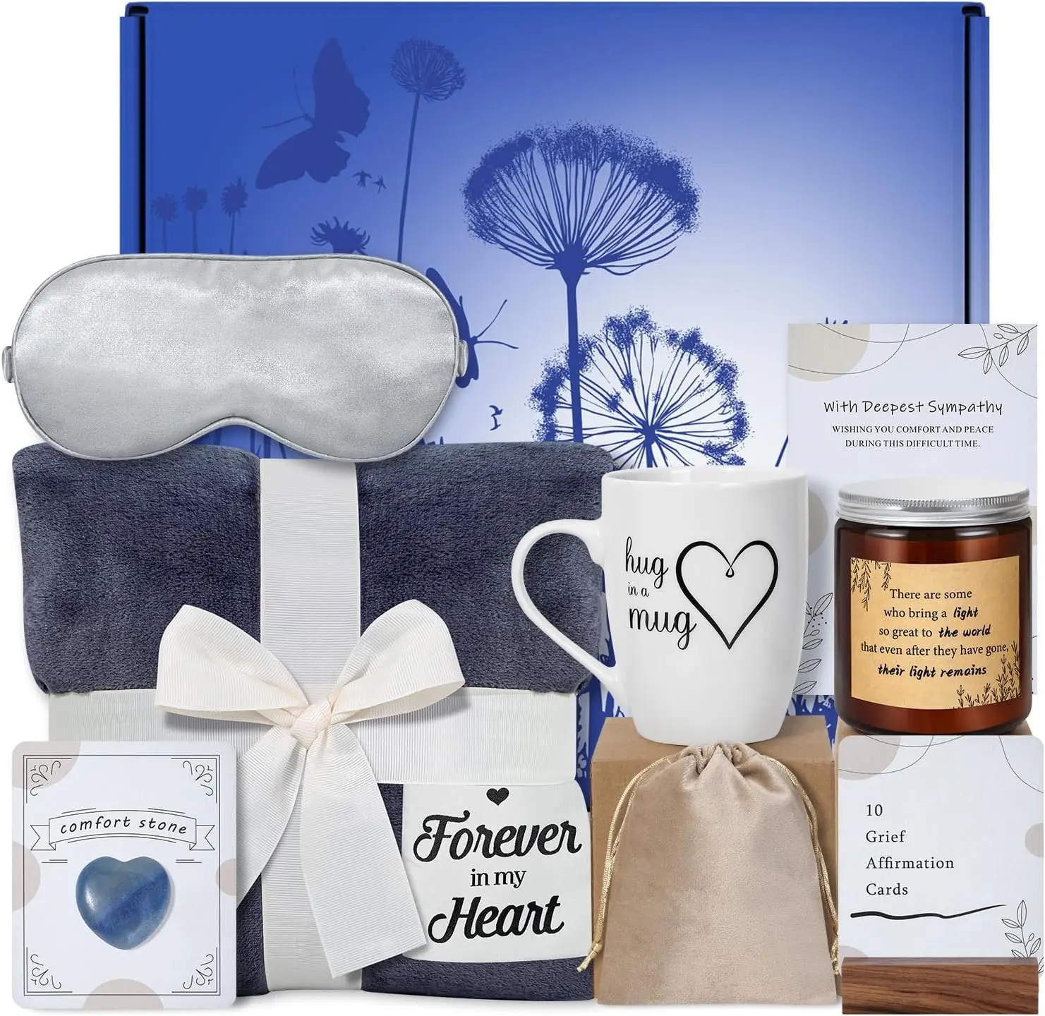 

Gift Baskets, Condolence Grief Gifts Box, Bereavement Memorial Gift for Funeral, Sorry for Your Loss of Mom Dad Husband Daughter