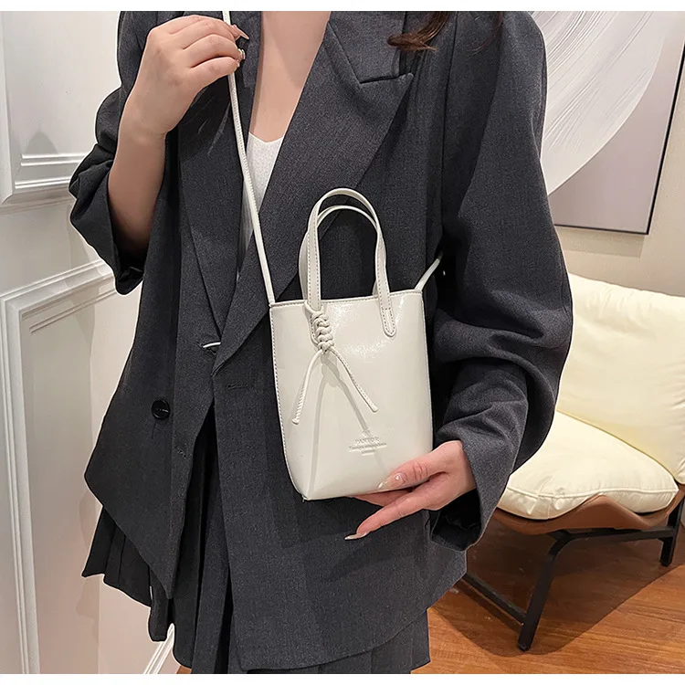 Mini PU Leather Crossbody Bag - Womens Korean Fashion Shoulder Handbag