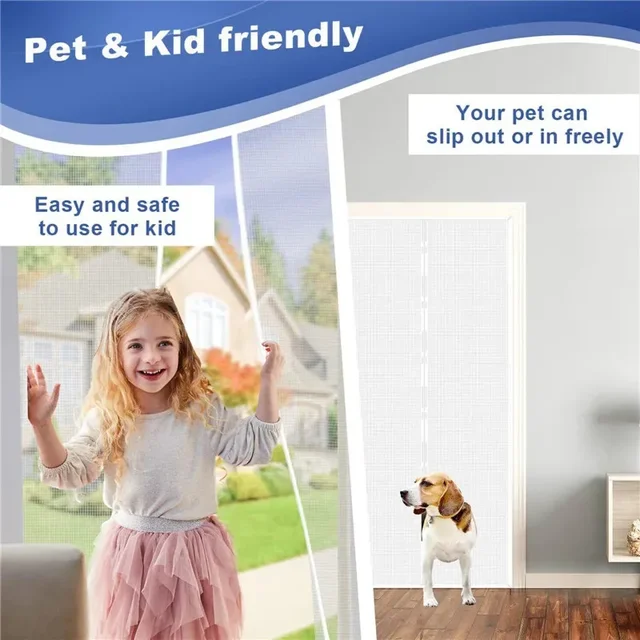 Magnetic Mosquito Net, Summer Insect Fly Control, Door Curtain Net, Automatic Closing Door Screen, Multiple Sizes 4