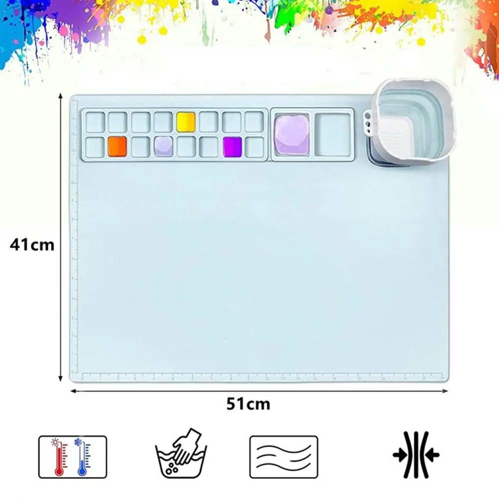 Silicone Painting Pad Silicone Drawing Board Multipurpose Kids Graffiti Drawing Board DIY Craft Mat For Epoxy Resin Art Painting Art Clay