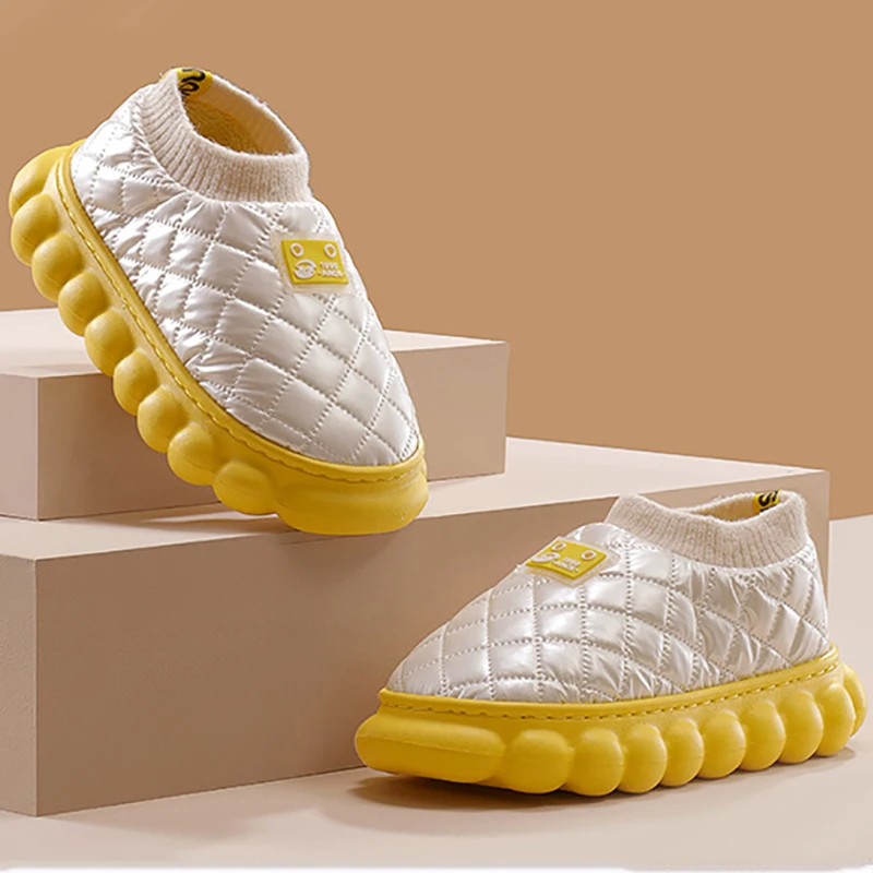 Pallene Winter Warm Fur Slippers For Women Men Fashion Platform Plush Cotton Slides For Indoor Outdoor Waterproof Non-slip Shoes