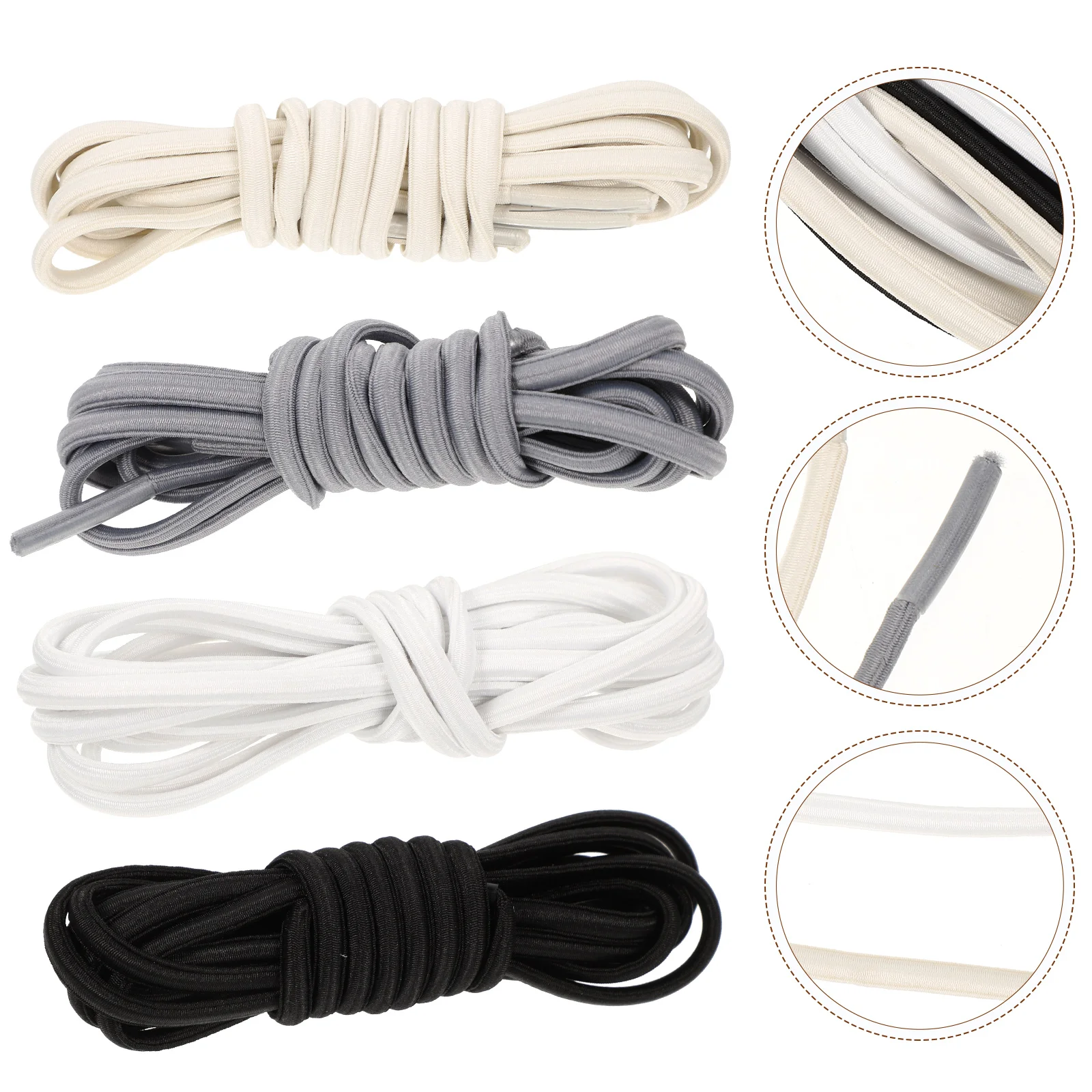 

4 Pairs Sneaker Laces Elastic Shoe for Adults Sneakers Free Shoelaces Sport Shoes High Rubber Child