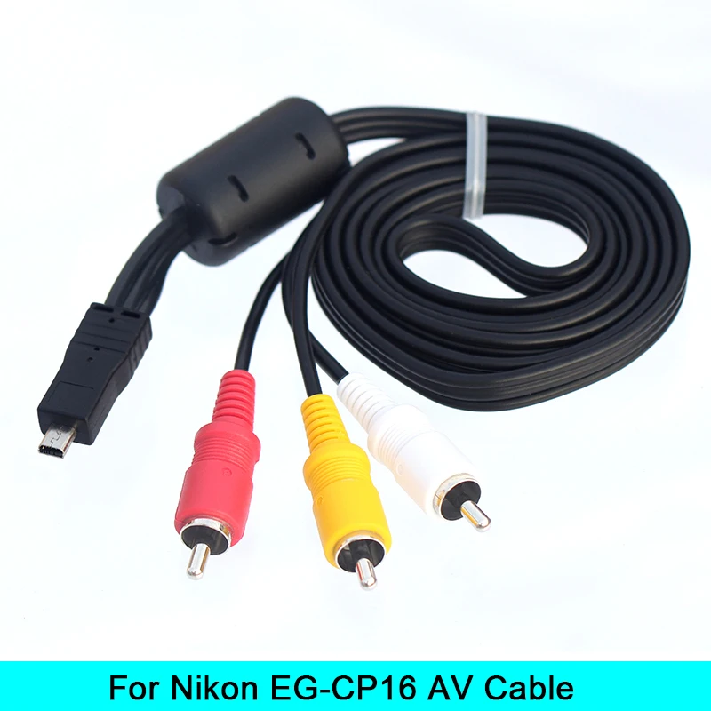 Nikon EG-CP16 AV 케이블(D5300 D3200 L840 P530 AW110 S9300 B500용) ? 3RCA 사진 재생 및 HD 비디오 출력을 위해 TV에 연결