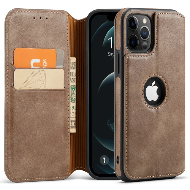 Black Phone Cases | Premium Leather Wallet for iPhone 16-11 1
