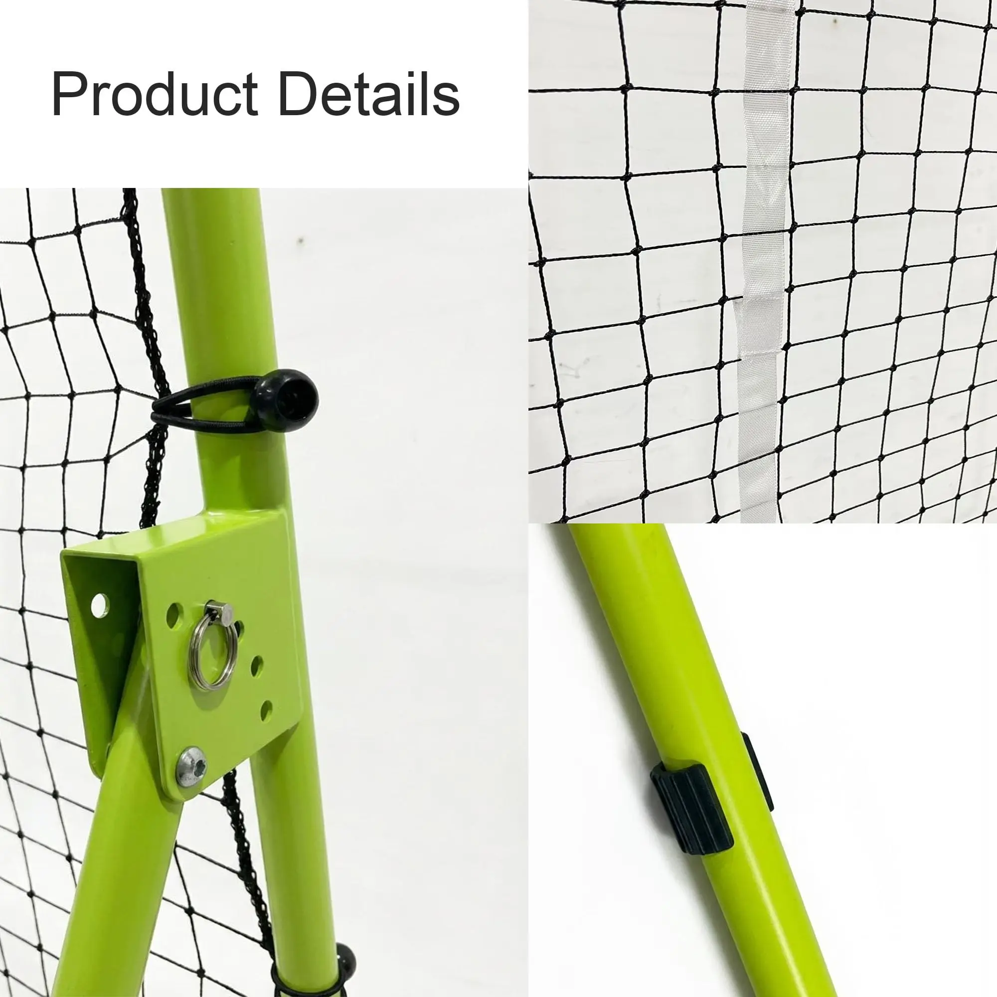 210 x 120 cm Volleyball-Rückprallnetz – Verstellbares Rückprallnetz für Volleyballtraining, Mehrfachwinkel, Faltbar, Bodenbefestigung – Detail 13