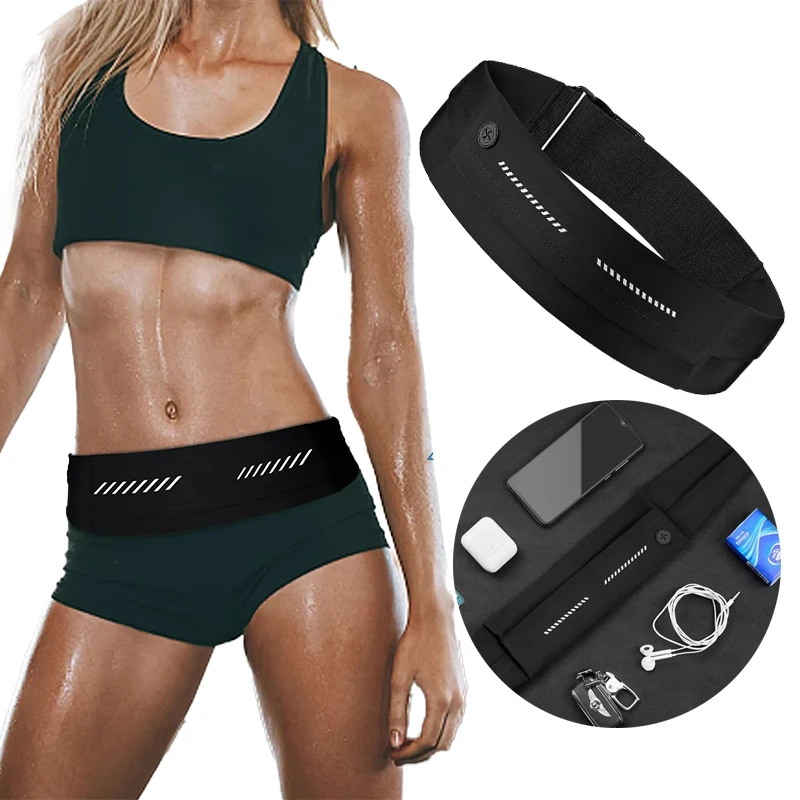 Outdoor Sports Running Waist Pouch For iPhone 15 14 13 12 11 Pro Max AirPods Pro 3 Ultra-thin GYM Waist Pack Bag running waist pouch