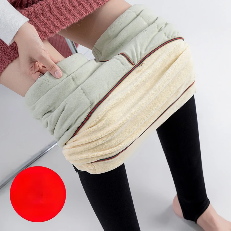Winter Thick Warm Pregnant Women Thermal Fleece Pants Trample Feet Leggings Pregnancy Legging Maternity Stretched Trousers -30℃