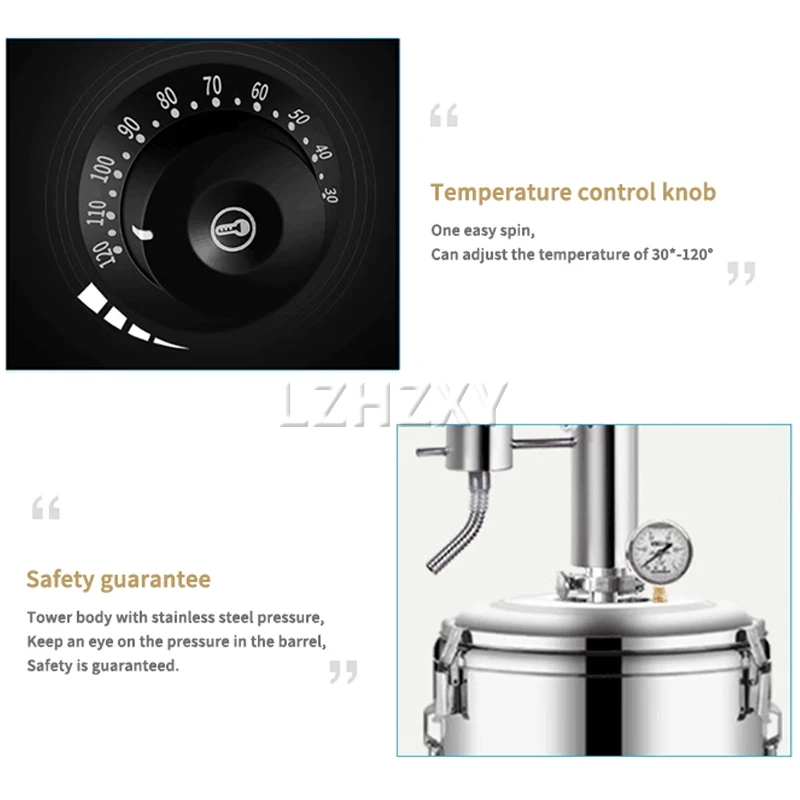 30L Water Distiller Wine Steamer Brewing Equipment Roasting Wine Machine Water Filter Wine Brandy Essential Oil Brewing Kit 5
