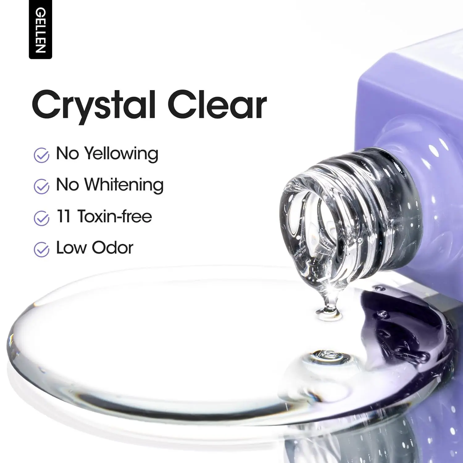 GELLEN Nail Gel Top Coat 18ML Large Bottle Ultra Gloss Superior Shiny Nails Polish Finish Long Lasting Glossy Manicure Art DIY - 3