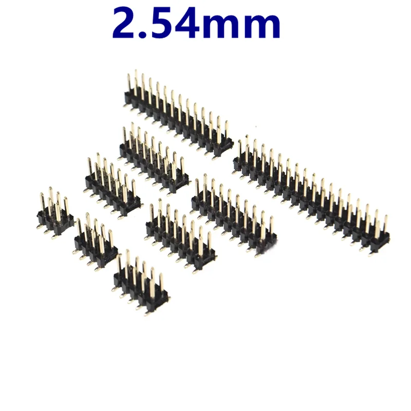 

10 шт., разъем для ленты 2,54 мм, Позолоченный SMD SMT 2*2/3/4/5/6/7/8/9/10/12/16/20/40/ PIN двухрядный штырьковый разъем