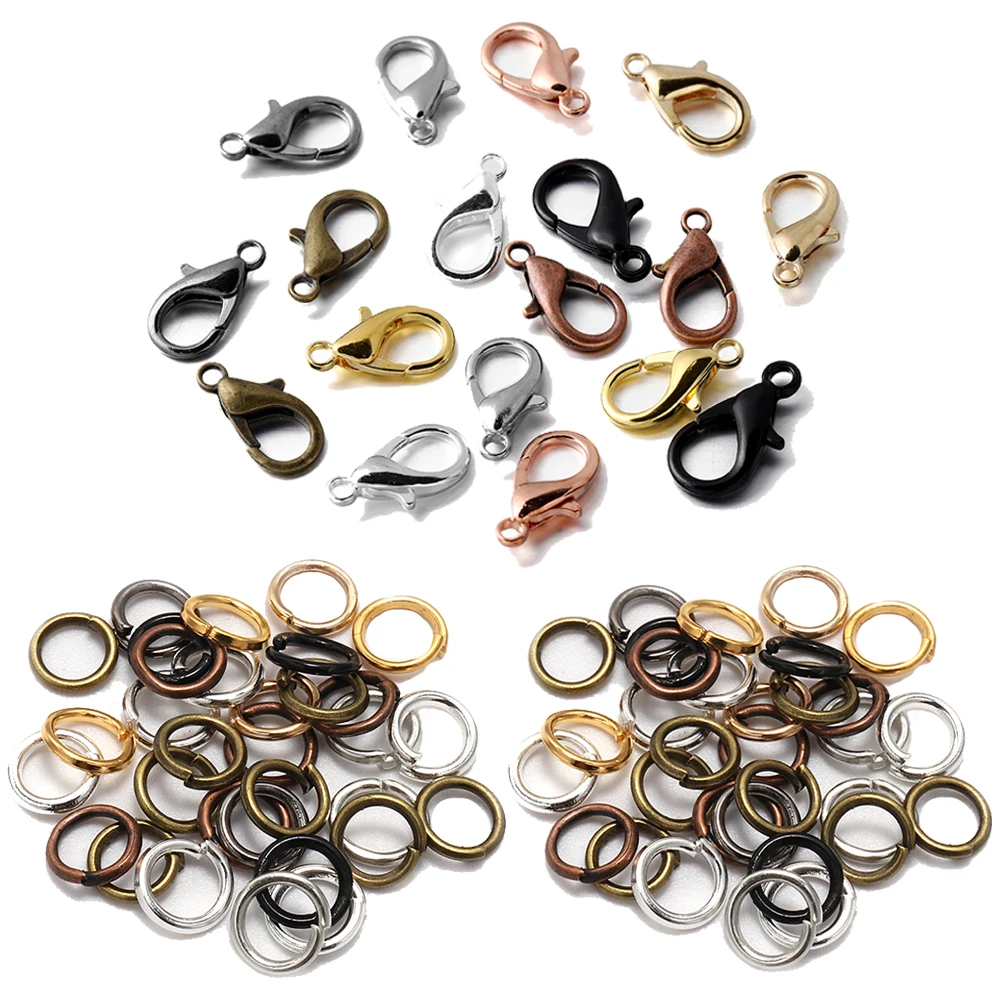 Vibrant Jewelry Making Kit: 300-Piece Ring and Clasp Set for Creative DIY Projects