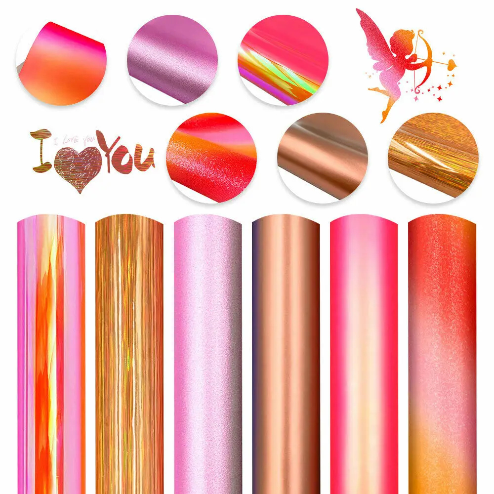 Red Rose Gold Permanent Adhesive Vinyl Film 6 Sheets for Cricut 12x10  Craft Vinyl Bundle for Window Glass Party Decor Stickers - AliExpress