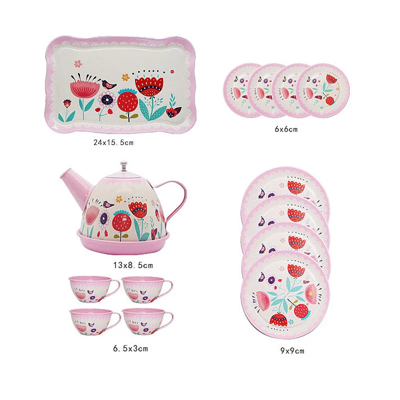 Simulation Tea Set Teapot Kitchen Afternoon Tea Pretend Play Toy Children's Play House Tableware Educational Toys For Girls Kids 6