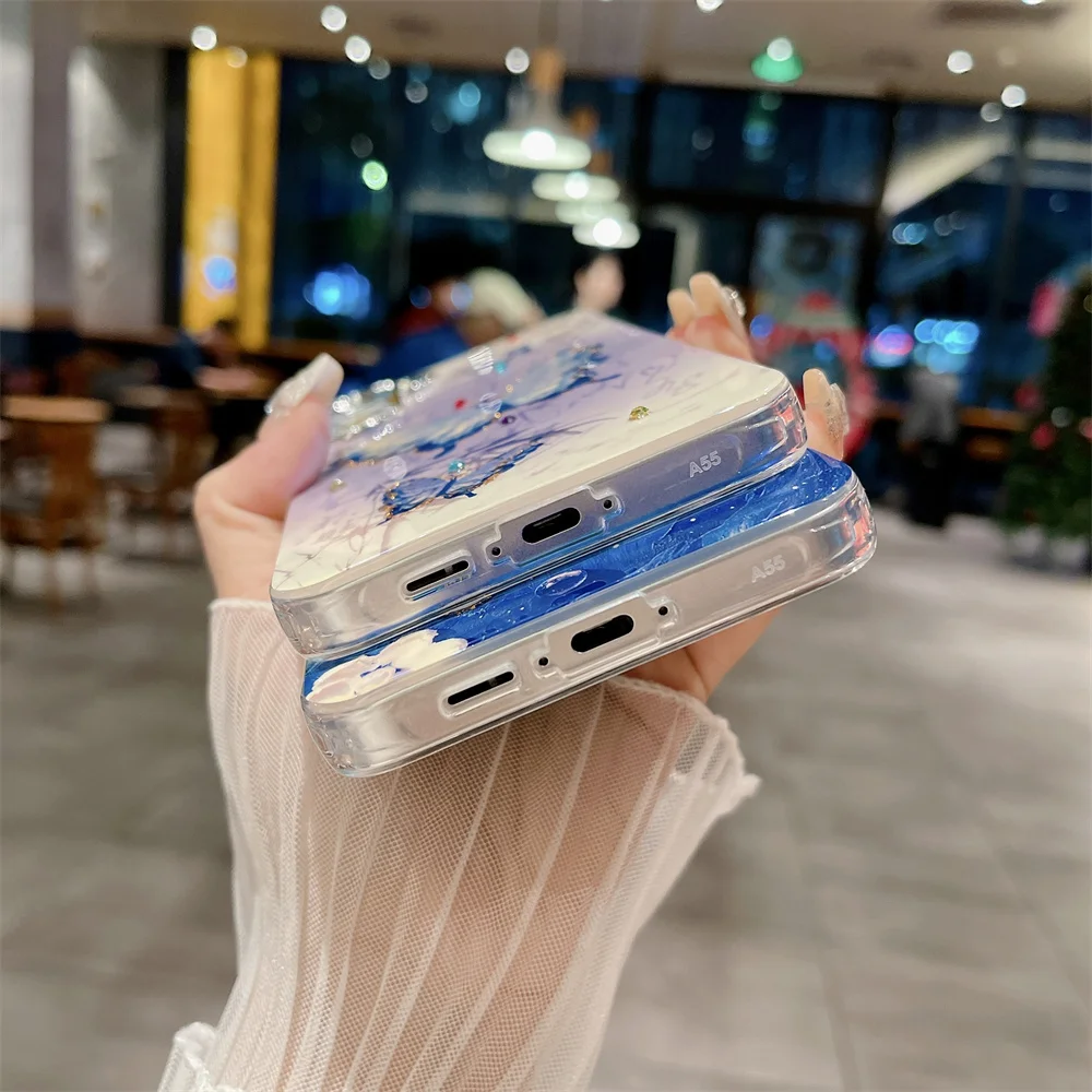 Oil Painting Flower Phone Case with Jewelled Protection - PC Hard Shell Back Cover