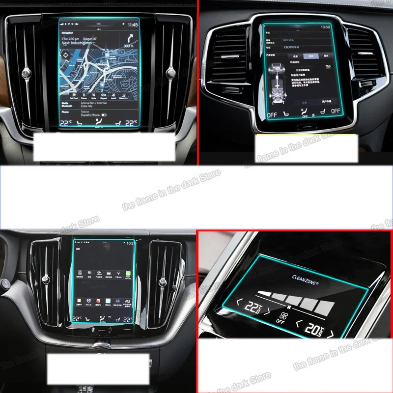 รถนำทาง GPS Screen Protector สติกเกอร์ฟิล์มสำหรับ Volvo Xc90 Xc60 S90