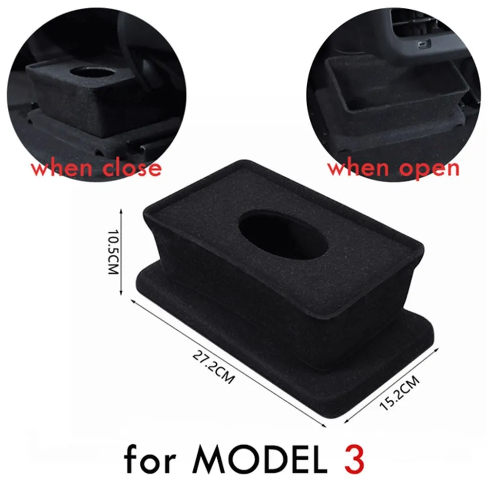 YZ For Tesla Model 3 Medel Y Storage Box Center Armrest Hidden Box Cup Holder Organizer 2023 2022 Car Accessories