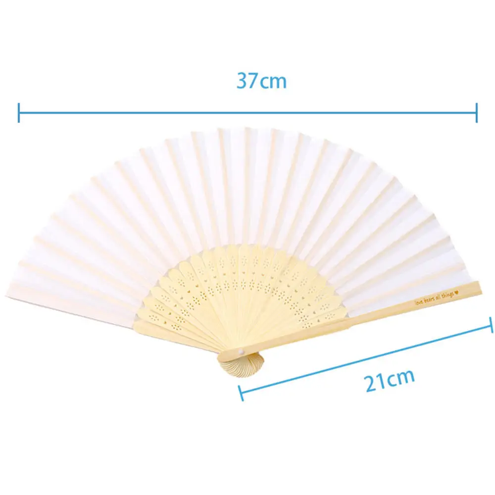 1Pc Paper Bamboo Folding Hand Fan Wedding Personalized Fsahion Fans Party Decor Art Craft Chinese Dance Fan Home Ornaments Gifts images - 6