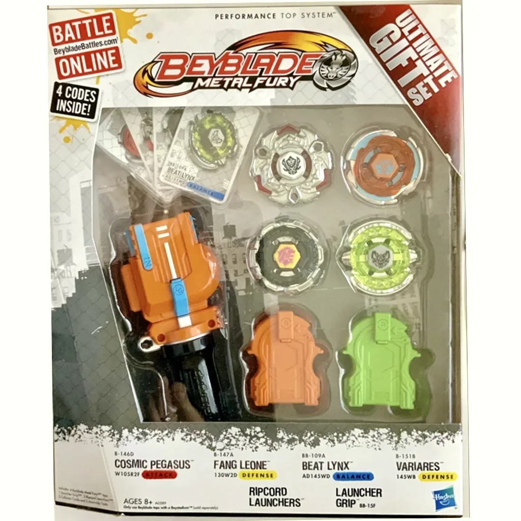 

Beyblade металлическая фурия полный Подарочный Набор 4x космический Пегас Фан Леон бьет рысь