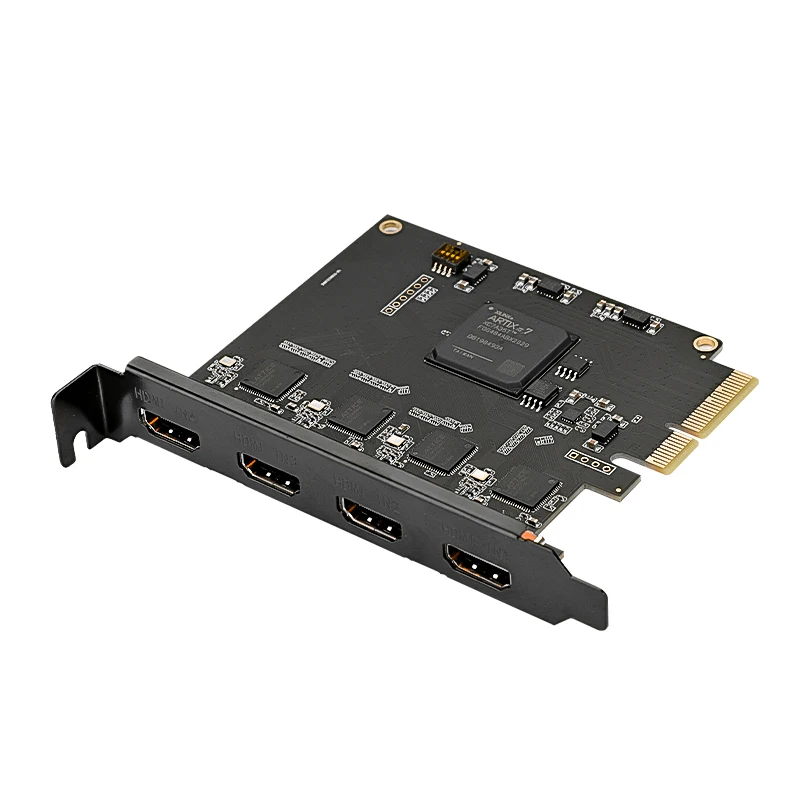 캡처 카드 PCIE X4 캡처 카드 1080p 60fps 4 채널 HDMI PCI Express 비디오 레코더, PS4 OBS Wirecast VMix 라이브 스트리밍