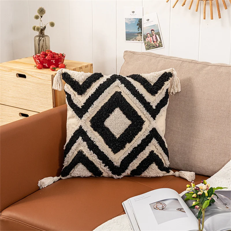 

Bohemia Tufted Pillowcovers Super Soft Pillowcase Sofa Bedroom Decorative 45x45CM/30x50CM Pillow Cover With Tassels Living Room