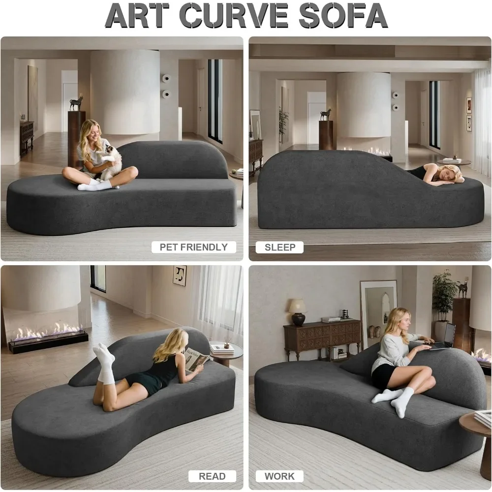 Modern Curved Three-Seat Sofa 3