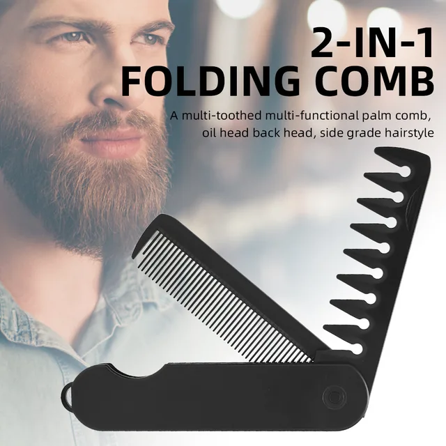 Multifuncional Portable Folding Pocket Combs Wide Tooth Oil Head Comb Beard Combing Barber Hair Clipper Comb Hair Styling Tools 2
