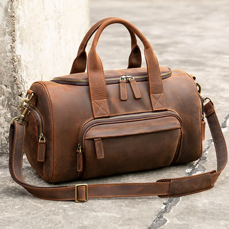 Genuine Leather Travel Bag For Man Travel Tote Women Big Weekend Bag Fit 14 inch Laptop Cowskin Luggage Duffle Male Handbags travel bag