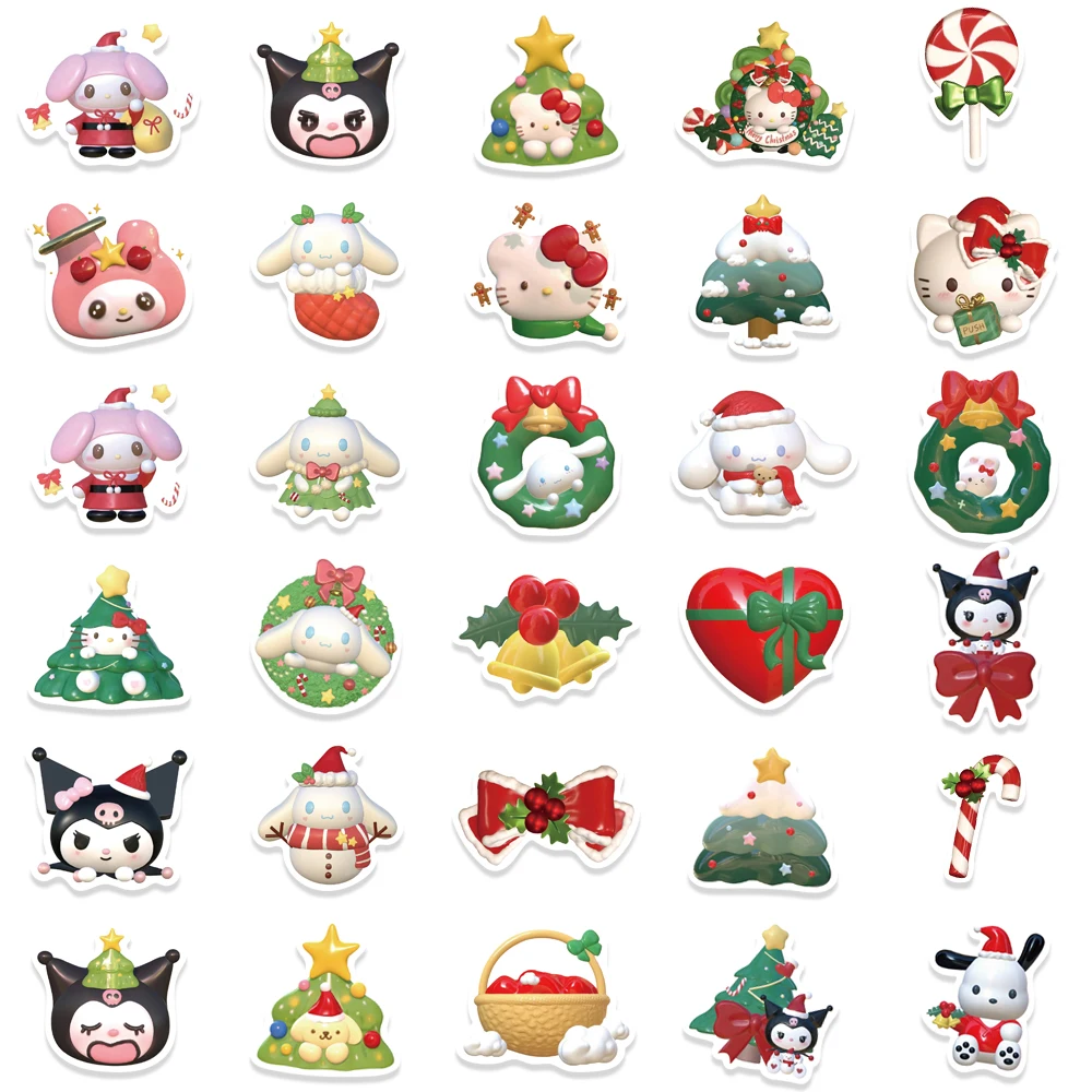 Kawaii Natal Sanrio Adesivo Dos Desenhos Animados, Decalques