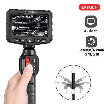 360 Degrees two Way Steering 2MP HD Industrial Endoscope for Car Pipe Inspection Sewer Camera Borescope with1-2m 1