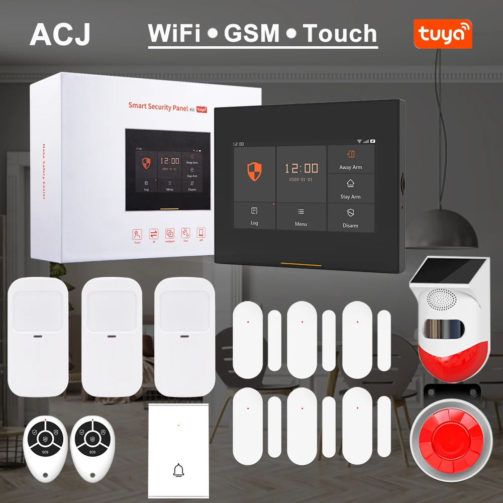 ACJ H501 Alarm System Kits for Home Burglar Security 433MHz WiFi GSM