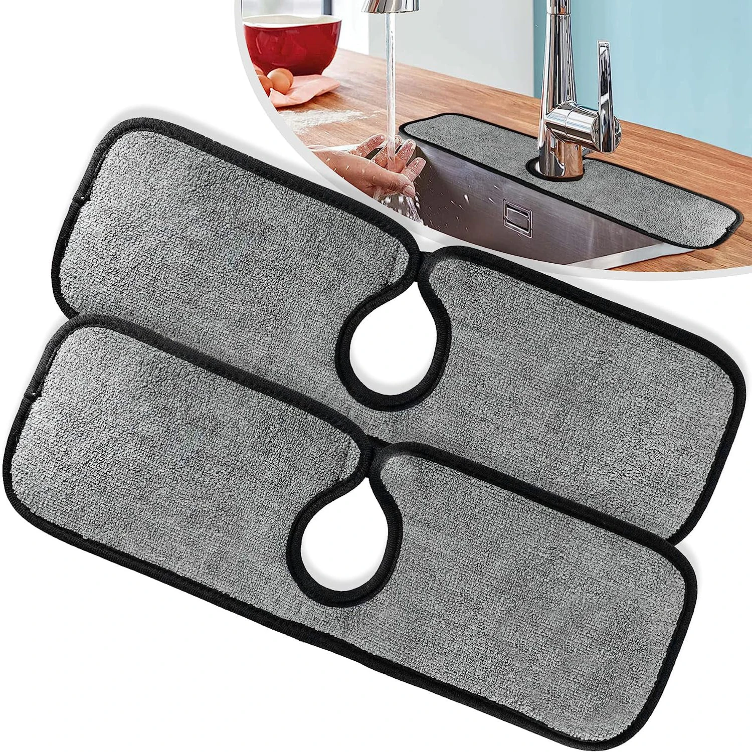 

Kitchen Sink Splash Mat Silicone Mud Faucet Absorbent Mats Sink Splash Guard Counter Protector Mats Kitchen Bathroom Accessories