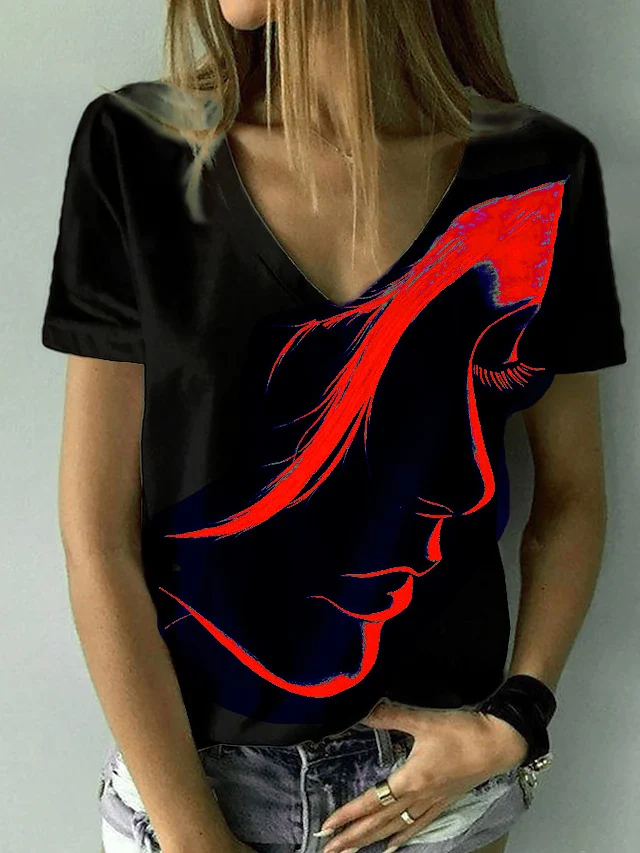 S2bc1e151dc8246a89b229039c2a06d08p - Abstract Portrait Painting T Shirt