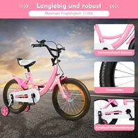 Vélo pour enfants de 16 pouces, hauteur réglable, Fash, avec roues d'entraînement, doubles freins, pour âgés de 5 à 8 ans, charge 50kg 1