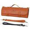 Professional Leather Chef Knife Bag Roll Bag Cleaver Slicer Santoku Storage Pocket Organizer Outdoor BBQ Work Knives Carry Case 1