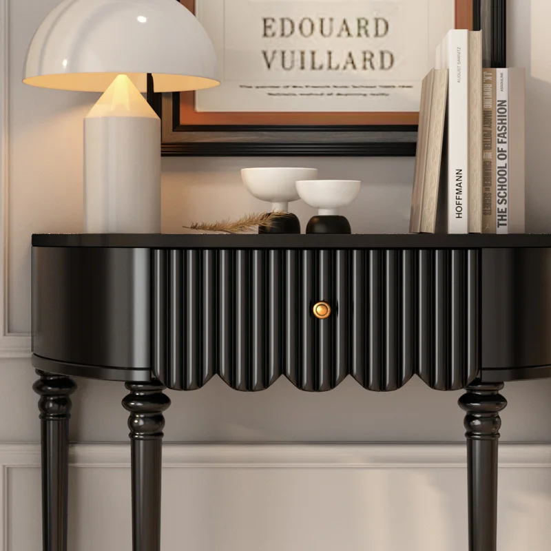 

Входной шкаф для спальни, французская простота, черный полукруглая фотошкафчик в стиле ретро