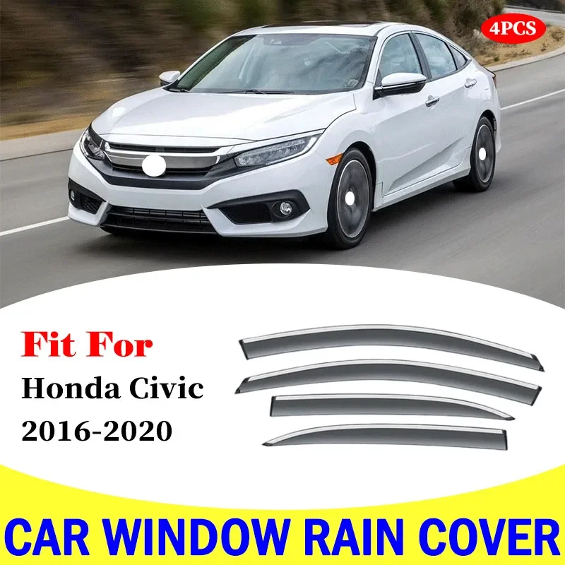 

Козырек для окна для Honda Civic 2016-2020, защитный экран от дождя для автомобиля, дефлекторы, навес, отделка, крышка, внешние аксессуары для стайлинга автомобиля, запчасти