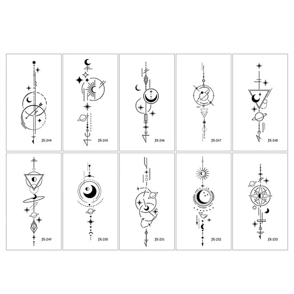 

Geometric Temporary Tattoos Long-lasting Temporary Tattoos Geometric Fashionable 10 Waterproof Temporary Tattoos for Men Women