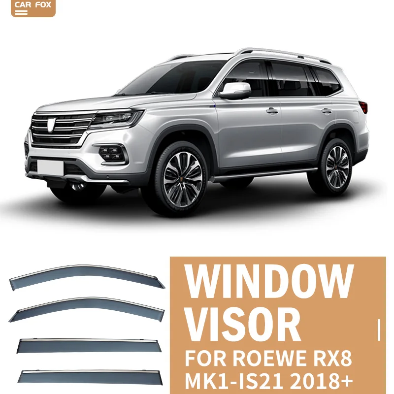 

For ROEWE RX8 MK1-IS21 2018-2023 Plastic Window Visor Vent Shades Sun Rain Deflector Guard 4PCS/SE For ROEWE RX8 MK1-IS21 2018+